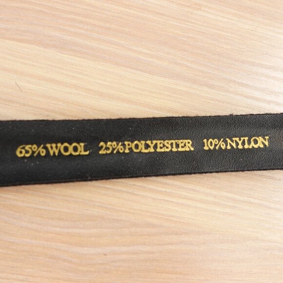 VINTAGE Lord Taylor Belt‎ Womens M Black Wool Skinny Grommet Gunmetal 90s Grunge - Picture 10 of 13